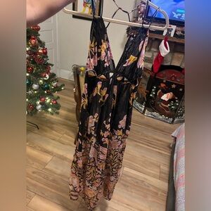 Anthropologie Cutout Maxi Dress - Black Motif